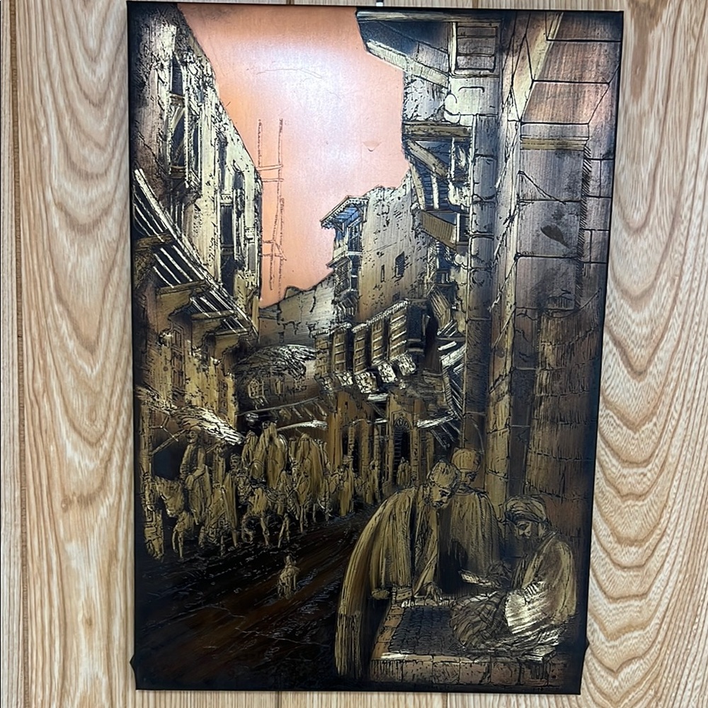 Tin etched vintage canvas